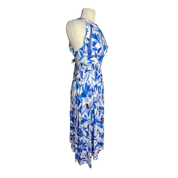 ANTHROPOLOGIE ABLE THE LABEL Women’s Blue and White Halter Maxi Dress - Picture 3 of 8